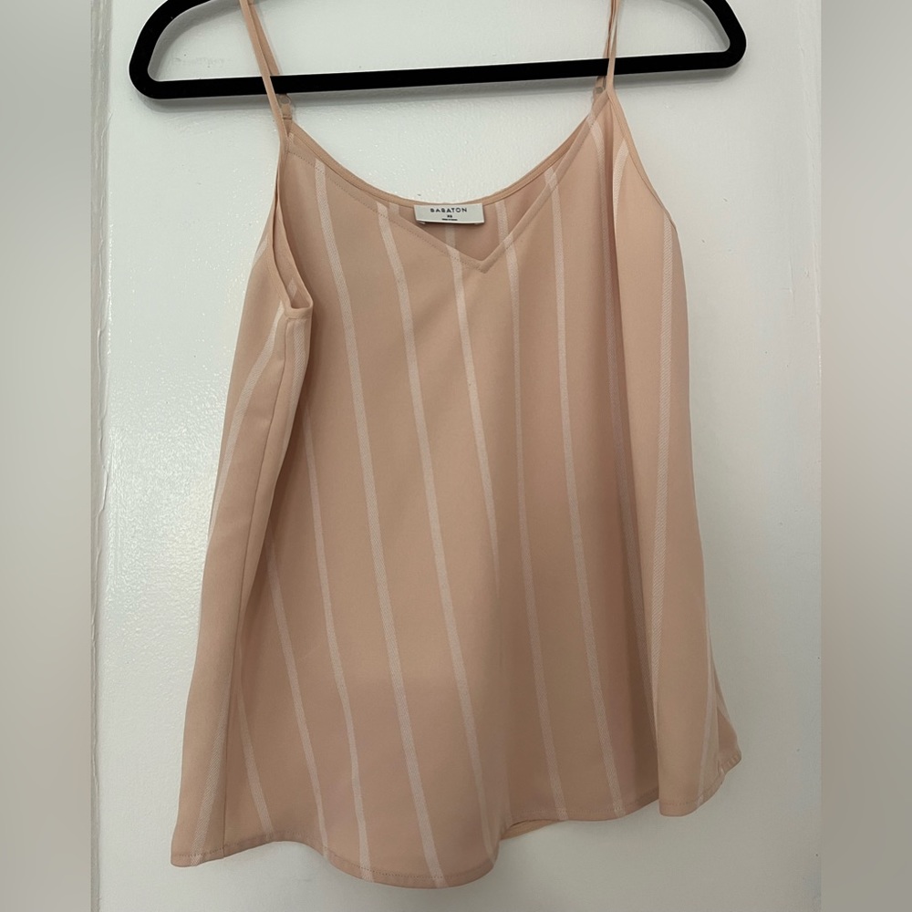 Nude pink pinstripe Aritizia Babaton cami great condition